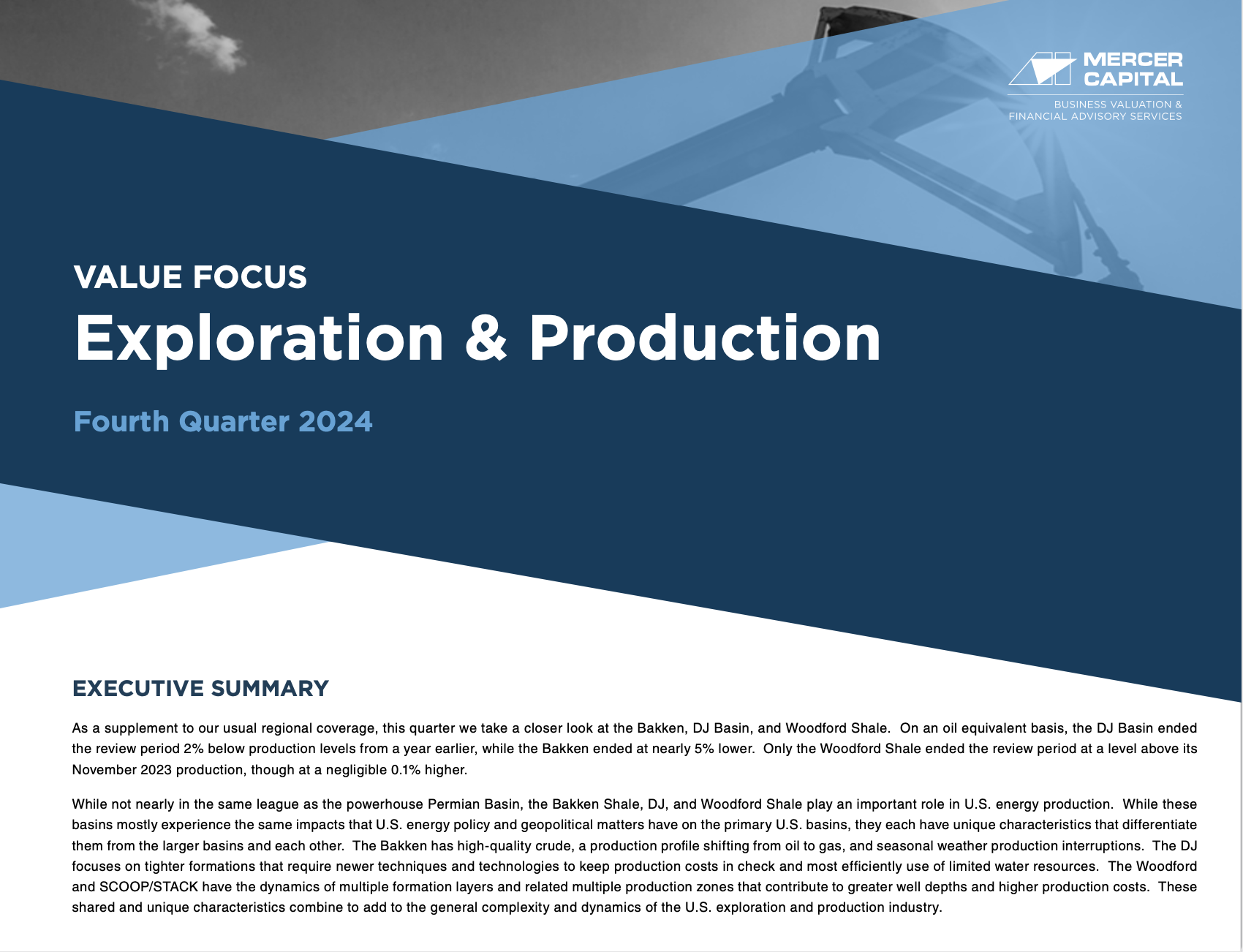 Just Released: Q4 2024 Oil & Gas Industry Newsletter - Mercer Capital