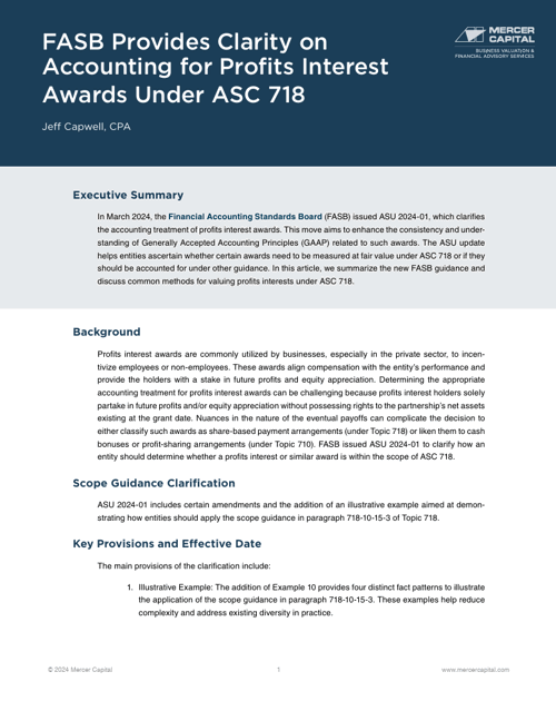 Cov_2024 FASB Provides Clarity On Accounting For Profits Interest Awards Under ASC 718