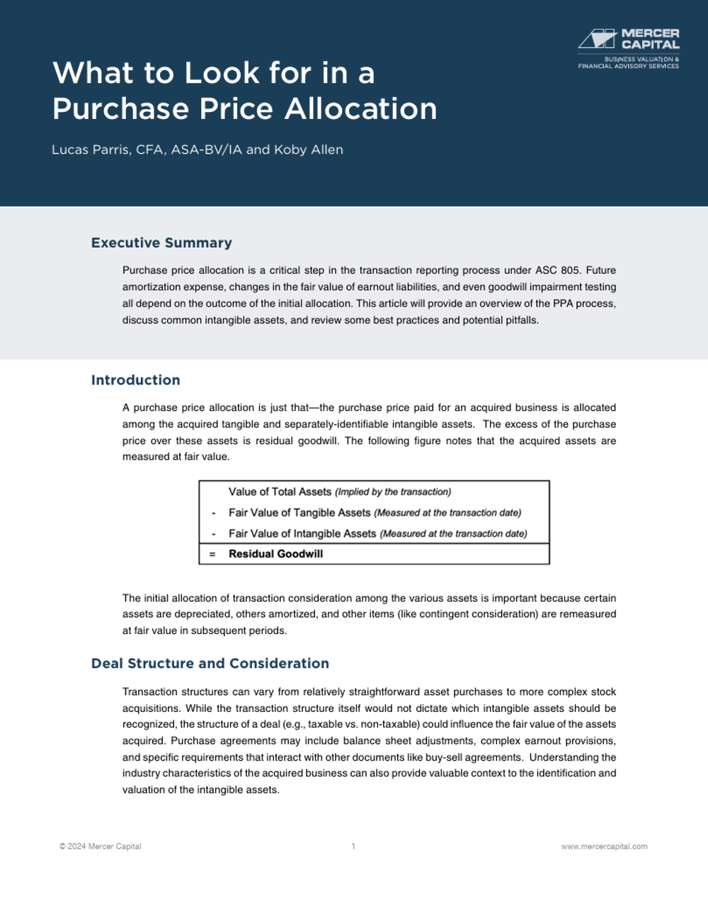 Purchase Price Allocation Report.pdf What to Look for in a Purchase Price Allocation