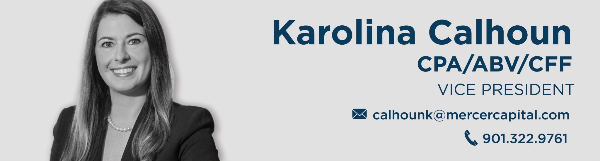 Karolina Calhoun CPA/ABV/CFF Vice President