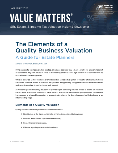2025 01 Value Matters