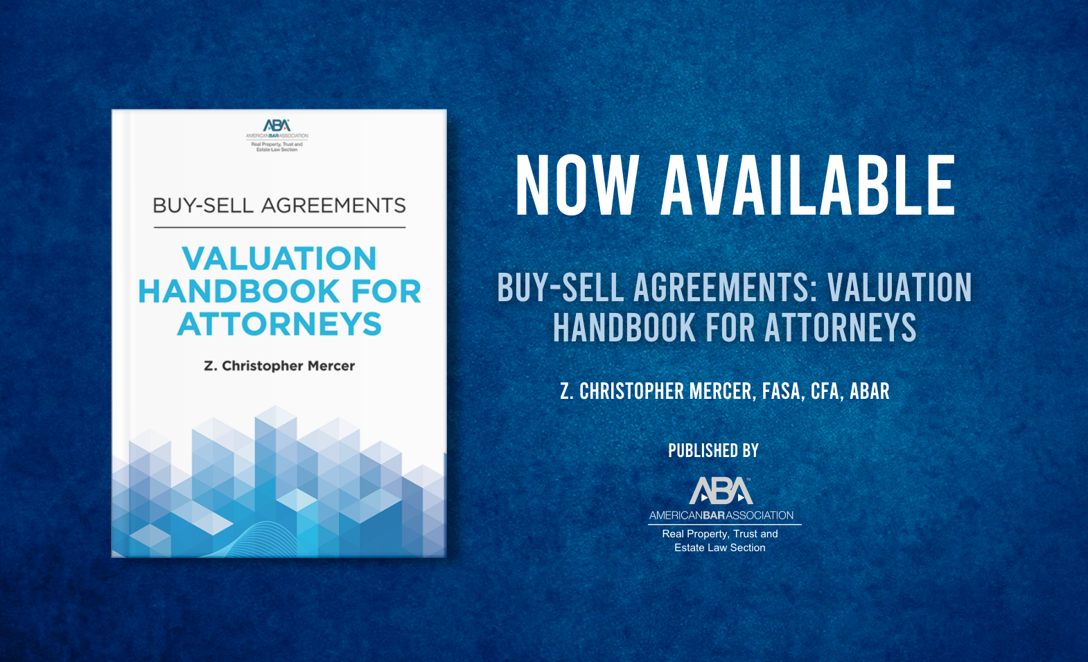 New Book: "Buy-Sell Agreements: Valuation Handbook for Attorneys"