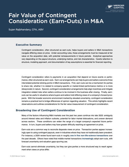 Fair Value Contingent Consideration COVER