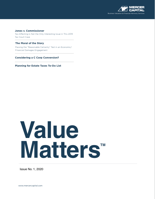 Mercer Capital’s Value Matters 2020-01