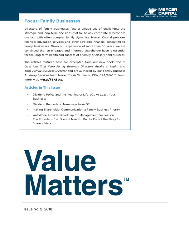 Mercer Capital’s Value Matters 2018-02