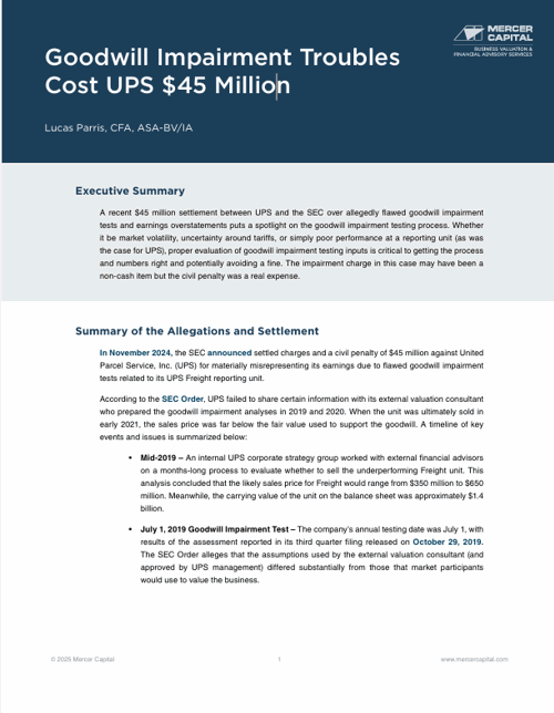 Cov_2025 Goodwill Impairment Troubles Cost UPS $45 Million