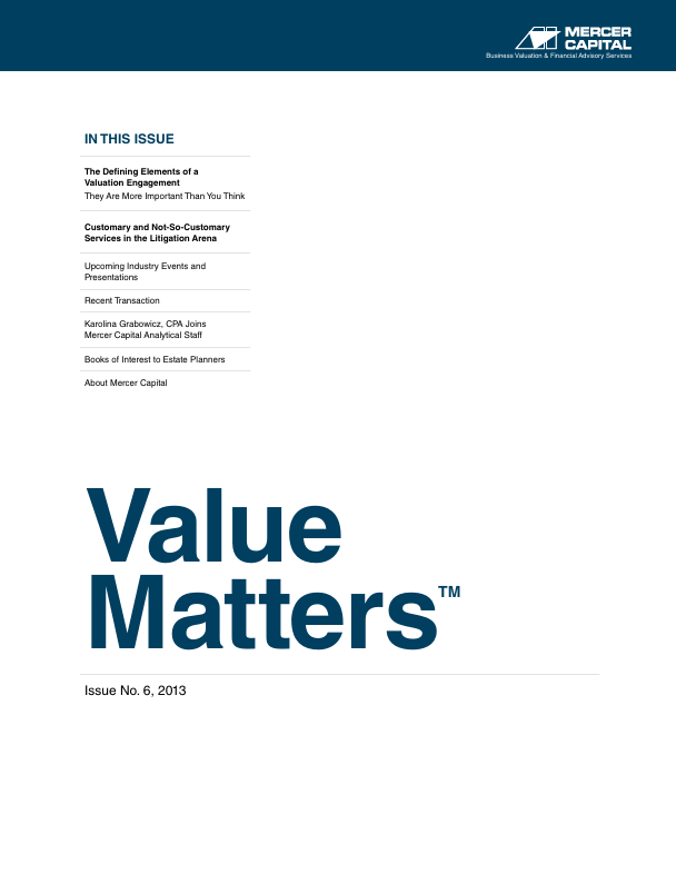 Mercer Capital’s Value Matters 2013-06